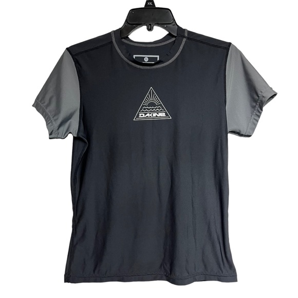 Dakine UPF50 Short Sleeve Rash Guard Shirt Size Medium Black and Gray - Picture 1 of 6